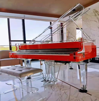 Piano acoustique de luxe en acrylique de haute qualité, style mécanique, avec clavier de piano à queue, moulage et découpe personnalisables, couleur au choix