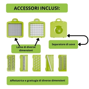 Tagliaverdure multifunzione con contenitore, affettatrice manuale per frutta e verdura 10 in 1 - Product Image 2