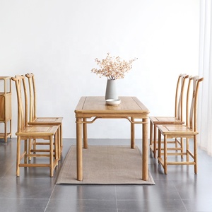 Mới Trung Quốc phong cách nhà hàng đồ nội thất <span class=keywords><strong>ELM</strong></span> gỗ Bàn Ăn Hiện Đại Bàn và ghế đặt - Product Image 4