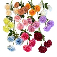 Roses artificielles Austin, 3 têtes, grandes tiges de roses pour la décoration du salon, aménagement paysager, bouquets de mariage