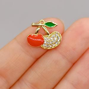 新款樱桃草莓立体合金油DIY水果饰品配件适用于钥匙包手链吊坠材料 - Product Image 4