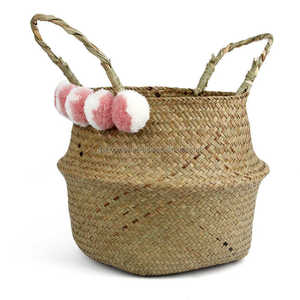 Vietnamese Seagrass Products Handmade Seagrass Storage <b>Basket</b> for Children <b>Belly</b> <b>Baskets</b> - Product Image 5