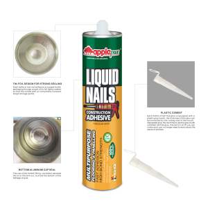 Ağır seramik beyaz artık çivi tutkal hızlı kuru yapı yapışkanı sıvı çoğu malzeme için vida değiştirme ambalaj - Product Image 4