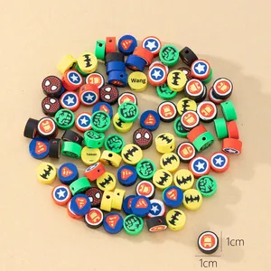 Cuentas Redondas de <span class=keywords><strong>Arcilla</strong></span> Polimérica de Superhéroes, de Cerámica y Porcelana, Coloridas, 500 Piezas, 1 Bolsa, Sueltas, Hechas a Mano, para Hacer Joyas, Pulseras y Collares de 10 mm - Product Image 6