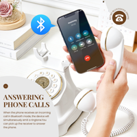 Téléphone rotatif vintage avec lecture de musique - Téléphone sans fil rétro pour la maison, vente en gros directe d'usine