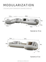 Minimalistisches Connery Luxus Modulares Konvertierbares Halbkreisförmiges Sofa-Set Hochwertige Komplettausstattung Wohnzimmer Moderne Sofas