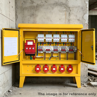 Boîtier de distribution d'énergie temporaire pour chantier extérieur, indice de protection IP54, monophasé/triphasé 220V/380V, porte verrouillable, capuchon anti-pluie