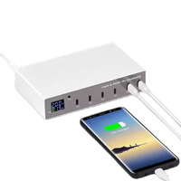 Parfait pour le voyage Chargeur USB C PD de bureau 140W 6 ports avec chargeur rapide de sortie PD 30W pour téléphone, tablettes et plus