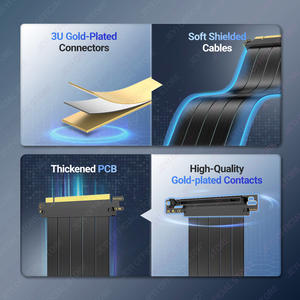 Câble d'extension JEYI PCI-E 4.0 X16 pour carte graphique (PVC) compatible RTX4090 <span class=keywords><strong>RTX4080ti</strong></span> RX6700XT RX6800XT (10-60CM) pour ordinateur de bureau - Product Image 2