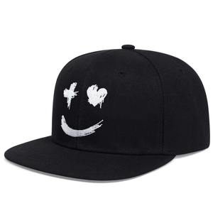 Yiwu Snapback <b>Cap</b> <b>Black</b> Flat Brim Breathable Polyester Fashion Hat For <b>Men</b> Women Punk Hip Hop Style Adult Sun Protection - Product Image 1