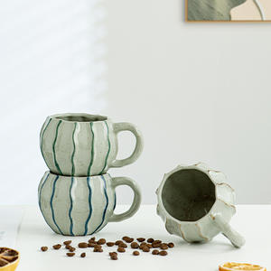 Tazas de Cerámica Irregulares Hechas a Mano Estilo Ins, Tazas de Café Retro Modernas, Tazas para Leche, Tazas para Yogur Hechas a Mano - Product Image 5