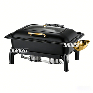 <span class=keywords><strong>Olla</strong></span> Eléctrica para Buffet AIRUISI de 6L y 9L, Negra y Dorada, Equipo Hidráulico para Catering, Recipiente para Calentar Comida de Acero <span class=keywords><strong>Inoxidable</strong></span> - Product Image 4