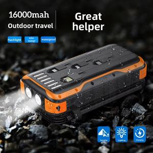 OTHC L24S4W 휴대용 태양 광 발전 은행 16000mAh 무선 고속 충전 방수 LED 디스플레이 내장 손전등 아이폰 Type-C - Product Image 3