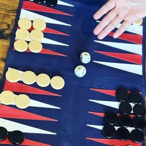 Vegan Leather Mini <strong>Travel</strong> Roll up <strong>Backgammon</strong> <strong>Set</strong> - Product Image 2