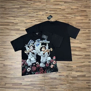 T-shirt Homme Respirant Imprimé Lettres et Dessins Animés Diamant Pré et Post-émaillés, Nouvelle Collection Été Tendance MIXED EMOTION - Product Image 3