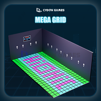 CYDON GAMES Jeu d'équipe interactif par projection sur carreaux LED au sol, grande grille, prise universelle, multijoueur, défi d'évitement et de saut agile