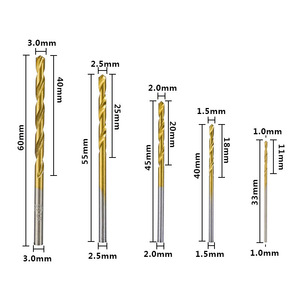 ชุดดอกสว่านเคลือบไทเทเนียม ขนาดเมตริก ความยาว 1.0 มม. 1.5 มม. 2.0 มม. 2.5 มม. 3 มม. ก้านหกเหลี่ยม สำหรับเจาะโลหะที่ไม่ใช่เหล็ก - Product Image 2