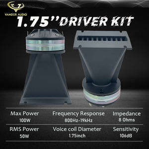 Bocina de Agudos Súper Potente Negra de Aluminio Tipo Driver Horn con <span class=keywords><strong>Salida</strong></span> de 1 Pulgada para Line Array con Unidad de Neodimio y Bobina de 1.75 Pulgadas 44mm - Product Image 4