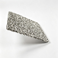 Panneau mural en aluminium mousse réfléchissant argenté 2000x1000x5mm - Cellules ouvertes, métallique, ignifuge, imperméable, écologique, antibactérien