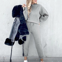 Ensemble de survêtement deux pièces hiver-automne pour femmes, en velours, grande taille, décontracté, pour le jogging