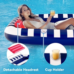 PVC <b>Inflatable</b> Pool Lounger Float 80*66 Inch Blue Green Color Sun <b>Bathing</b> Floating Bed Spray Water Mat Beach Backyard Lake Fun - Product Image 3
