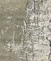 Tapis indien fait main, très exclusif, nouveau design, style moderne effacé, en laine et bambou, 100 nœuds, abstrait, lavable, à poils moyens
