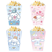 Boîte à popcorn Cinnamoroll en stock, seau à emporter, emballage pliable rectangulaire pour nuggets de poulet, snacks, bonbons, frites