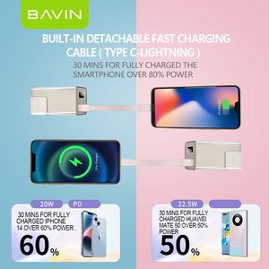 Commercio all'ingrosso BAVIN di alta qualità PC1100S 10000mah 20w <span class=keywords><strong>us</strong></span> eu veloce ricarica viaggio power bank per il telefono - Product Image 4
