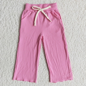 Pantalones Anchos de Algodón Rosa Intenso para Niña - Product Image 4