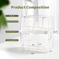 Support pour sacs poubelles, conteneur pour dosettes de lessive et de lave-vaisselle, distributeur de sacs poubelles avec couvercles amovibles, boîte de rangement pour cuisine