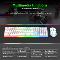 Illuminated Keyboard Mouse Set Suspended Keyboard Mechanical-Feel Keycaps Gaming Mouse for E-Sports Color Box