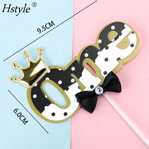 Diamante Di Compleanno Cake Topper Rosa Blu Della Ragazza del Ragazzo Del Bambino 100 Giorni Di Compleanno Cake Topper Baby Shower Partito Dessert Decorazione PQ870 - Product Image 3