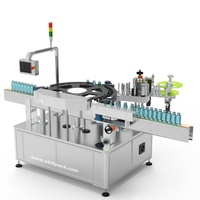 Machine d'étiquetage automatique rotative pour bouteilles d'eau carrées en verre, 6000-12000 Bph
