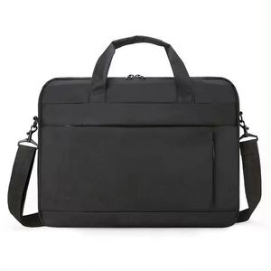 Promoción de muestra gratuita: maletín negro de poliéster de alta calidad y económico para oficina, portátil, conferencias y documentos. - Product Image 1