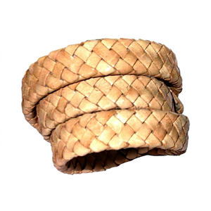 Cordon en cuir tressé plat marron clair 10x4mm pour la fabrication de bracelets, colliers, boucles d'oreilles et bagues - Product Image 1