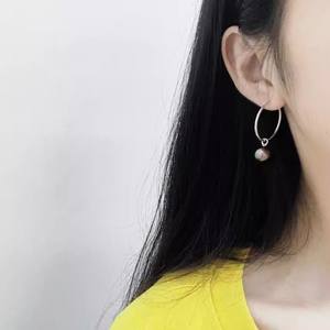 22611DIY Accesorio de Perla, Anillo de Plata S925 para Pendientes con Soporte Hueco, Cuentas Redondas de 9-15 mm para Pendientes de Perla - Product Image 3