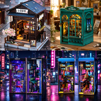 Kit de maison de poupée en bois personnalisée pour restaurant - Maison de poupée en bois personnalisée avec un ensemble de meubles miniatures pour une présentation créative