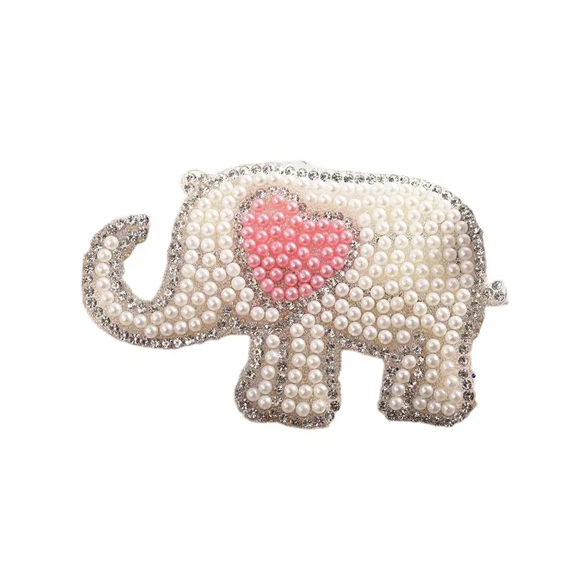 2024 beliebte accessoires elefant motiv nähen in strass patches strass applikation hot-fix für kleidung