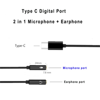 Convertisseur de prise casque standard CTIA professionnel adaptateur audio USB-C à 3.5mm avec micro en ligne, pour smartphones et tablettes