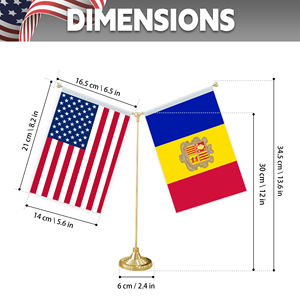 Drapeau de table en forme de Y avec base en métal pour décorations de mini-drapeaux personnalisables (drapeaux des États-Unis et d'<span class=keywords><strong>Andorre</strong></span>) - Product Image 2