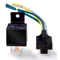 Relé Automotriz de 4 Pines, 12V, 40A, con Arnés de Cableado y Conector, Apto para Autos, Camiones, Motocicletas y Embarcaciones Marítimas