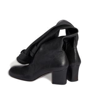 Bottes hautes pour femmes à bout carré, grande taille 46, coupe large, talons épais, boucle métallique supérieure, bottines longues - Product Image 2