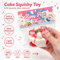 Jouet Squishy Promotionnel Personnalisé avec Logo, Gâteau Cerise, Anti-Stress à Remontée Lente, Jouet Fidget en TPR, Vente en Gros OEM Usine