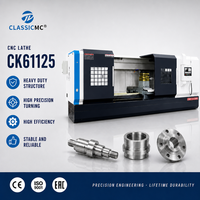 Tour CNC 2 axes CK61125, broche 30-1000 tr/min, tourelle porte-outils 4 postes, largeur de lit 755 mm pour le tournage de brides
