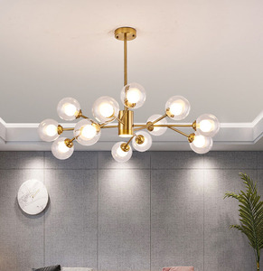 Hiện Đại Bắc Âu treo bóng đèn đầu vàng đèn thủy tinh đèn chùm ánh sáng mặt dây chuyền cho nhà - Product Image 4