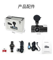 Caméra embarquée K06PRO 4K avec enregistrement, écran IPS 3 pouces, WiFi 5G, vision nocturne avant/arrière, enregistrement en boucle, GPS, MicroSD, 3 caméras