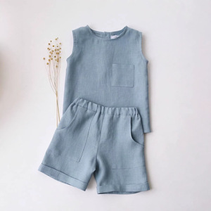 Kemeja Lengan Pendek Katun Linen Bordir untuk Bayi Balita Laki-laki Musim Panas - Product Image 4