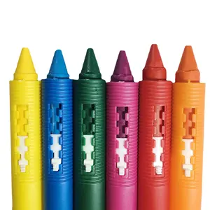 6 Stuks Goedkope Wasbare Multi-Color Badkrijtjes Peuter Tijdelijke Wax Kleurpotloden Voor Kinderen Tekening Bad Speelgoed