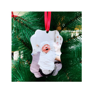 Ornamenti Personalizzati in Alluminio per Sublimazione Benelux Berlino 2026 con Nastri Rossi - Product Image 2