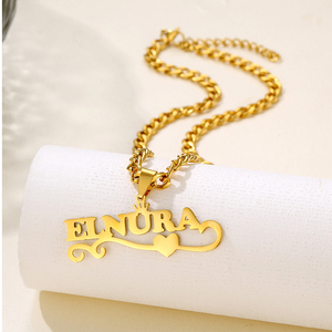 Nuova collana con nome personalizzato del nord in acciaio inossidabile con nome personalizzato della fabbrica di gioielli di moda con corona d'amore collane pendenti da donna - Product Image 1